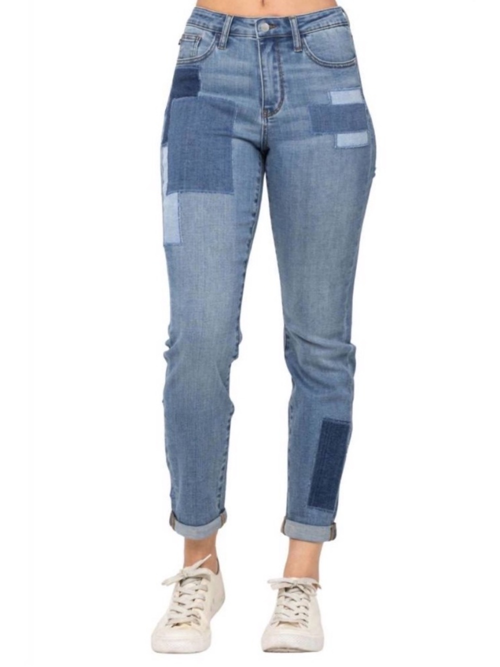 Judy Blue Patch High Waist Boyfriend Jean 88499